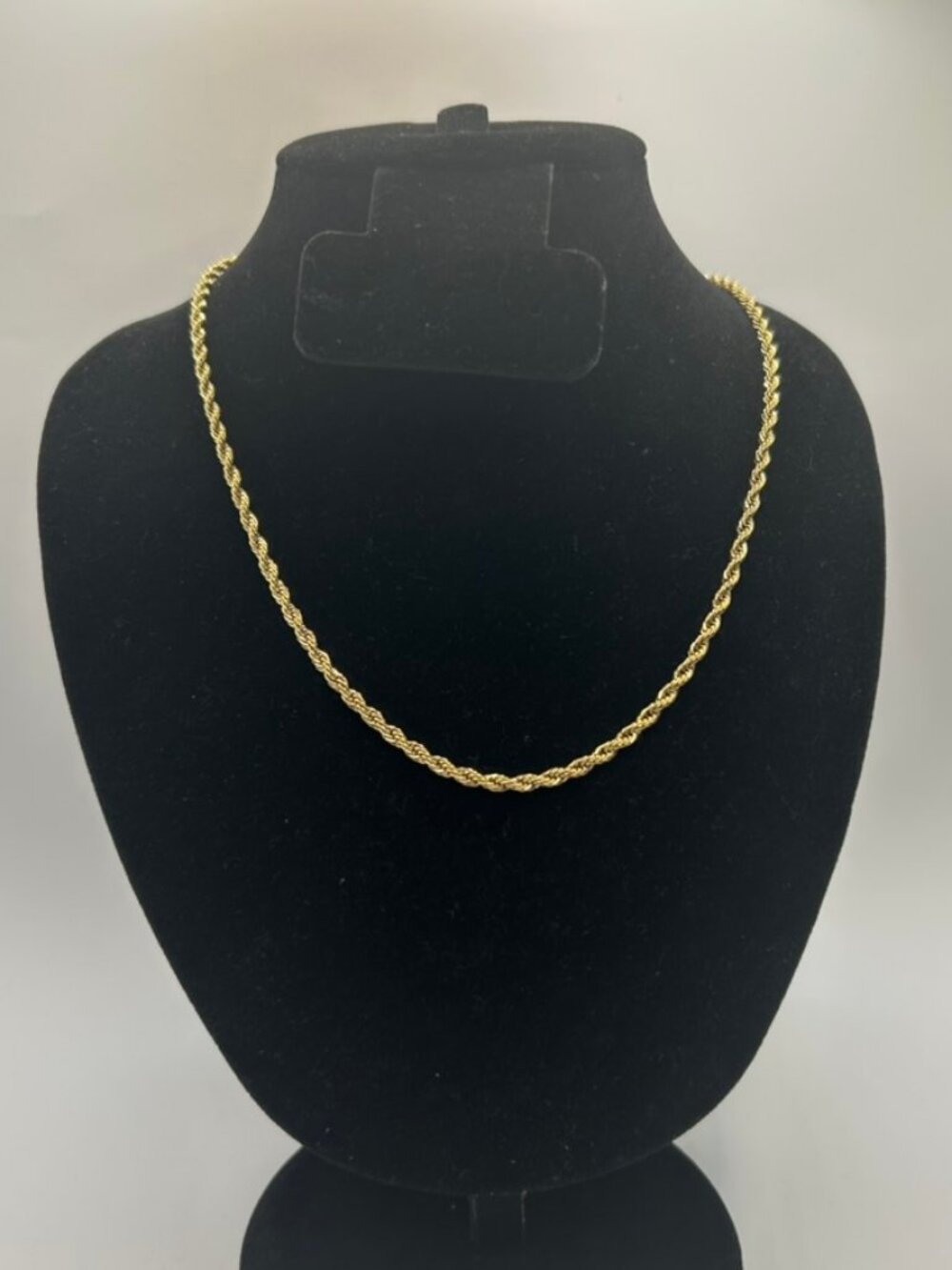 18k Real Gold Rope Chain Necklace 3mm 18 Inch Plated Womens Cute Layering